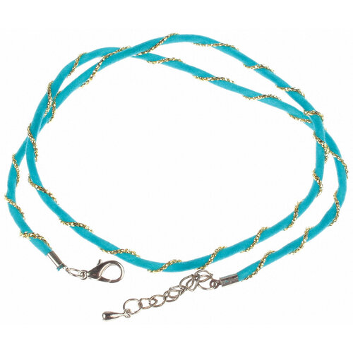 Шнур комбинированный ZLATKA с лентой с замком ярко-голубойзолото 45см 3шт 180₽