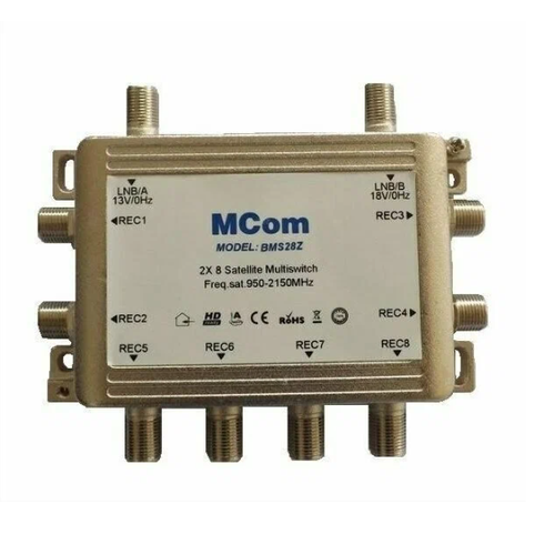 Мультисвитч CXDigital (MCom ) MS-208 (28) мультисвитч активный lans ls38 оконечный 3 8 13 18v входы 1 tv 2 sat 8 выходов