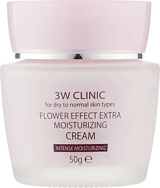 Крем для лица увлажняющий 3W Clinic Flower Effect Extra Moisturizing Cream, 50 мл