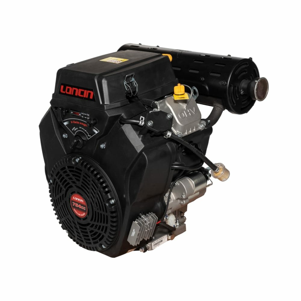 Двигатель бензиновый Loncin LC2V80FD (H type) (30л. с, 764куб. см, V-образн, вал 25мм, ручной и электрический старт, катушка 20А) — фото 13
