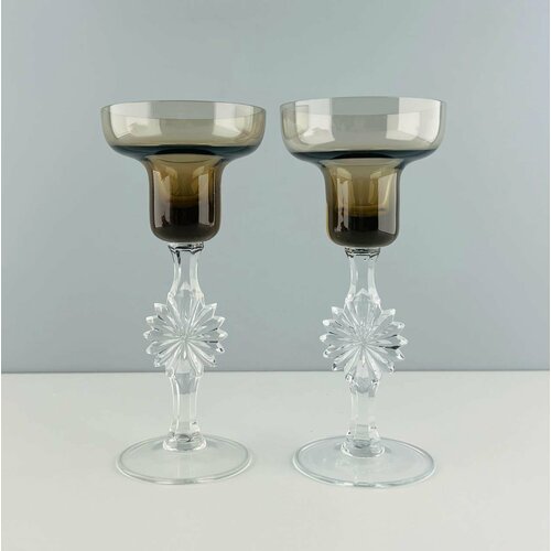 Винтажные подсвечники Бокал Цветное стекло СССР 1970-е 3680₽