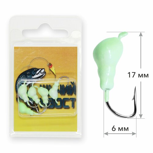 фото Мормышка муравей зелено-синий со светонакопителем набор 5шт щучий хвост