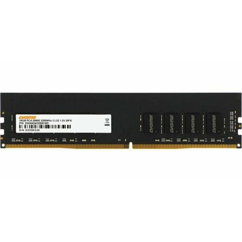 Оперативная память для компьютера 16Gb 1x16Gb PC4-25600 3200MHz DDR4 DIMM CL22 Digma DGMAD43200016D DGMAD43200016D 380100₽