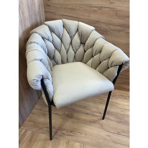 Кресло Трицепс каркас черный велюр бежевый 6500₽