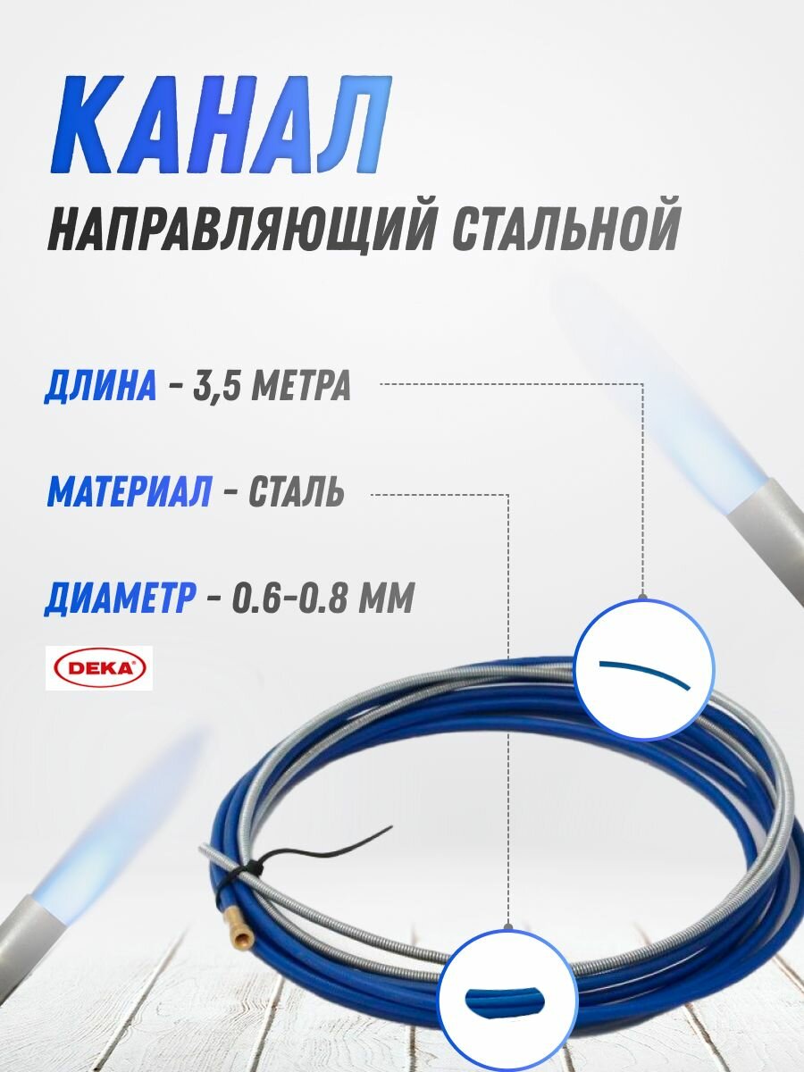 Канал направляющий стальной DEKA 3,5 м синий d 0,6-0,8 мм