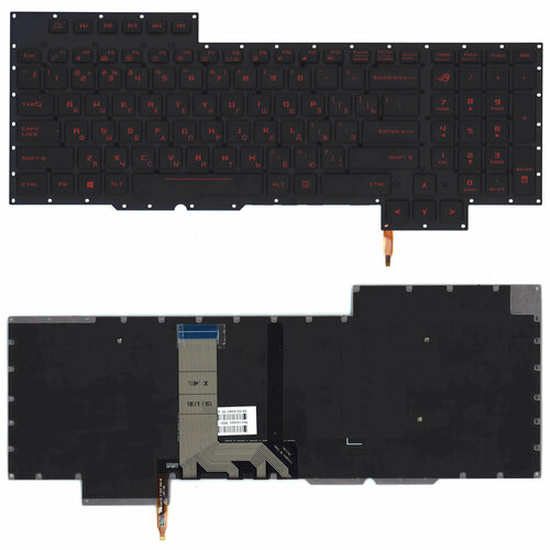 Клавиатура для ноутбука Asus ROG G701 черная с красной подсветкой клавиатура для ноутбука asus fx503 zx63vd fx63 gl703 90nr0gp1 r31us черная с красной подсветкой