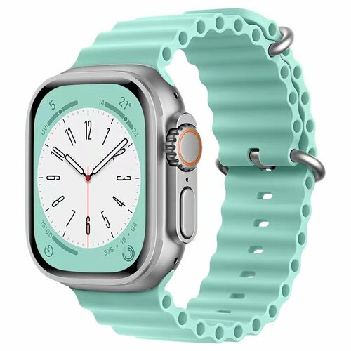 Ремешок силиконовый Ocean Band для Apple Watch 42/44/45/49 мм, на застежка, фисташковый (10)