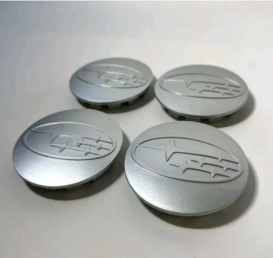 Колпачки заглушки на литые диски для Субару / Subaru 59/51 серыйе 4 штуки.
