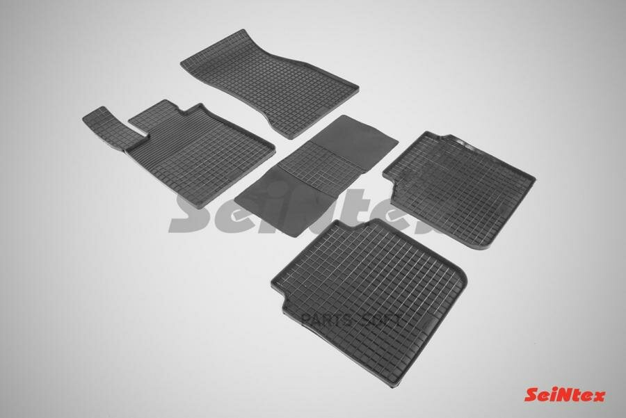 Коврики салона Seintex "Сетка" BMW X4 F-26 2014-2018 резиновые черные комп 4 шт - фото №1
