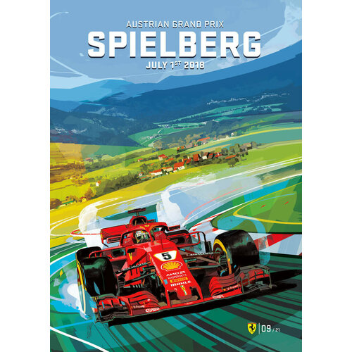 Постер (плакат) «F1 Ferrari Spielberg» 50x70 см.