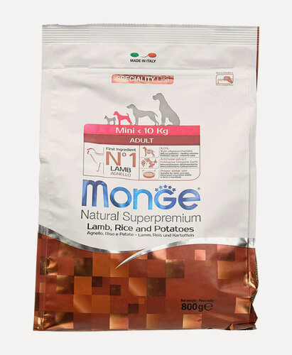 Изображение товара Monge Dog Speciality Mini корм для взрослых собак мелких пород (ягненок с рисом и картофелем) 2,5 кг