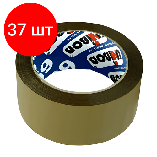 лента unibob 31245 48 мм x 66 м 12 шт Комплект 37 шт, Клейкая лента упаковочная, 48 мм х 66 м, коричневая, толщина 45 микрон, UNIBOB 600, 29342