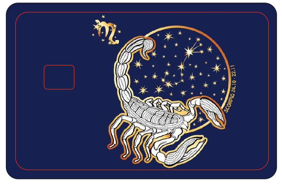 Наклейка на банковскую карту, знак зодиака скорпион