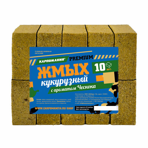 Жмых кукурузный PREMIUM с ароматом чеснока 10 кубиков