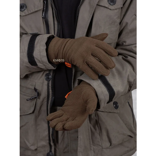 фото Флисовые демисезонные перчатки с утеплителем (m/l) кмф78