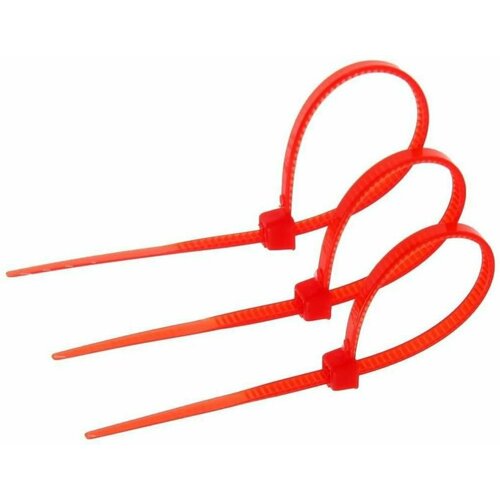 Хомут нейлоновый для стяжки 25х100 мм цвет красный в упаковке 100 шт 237₽