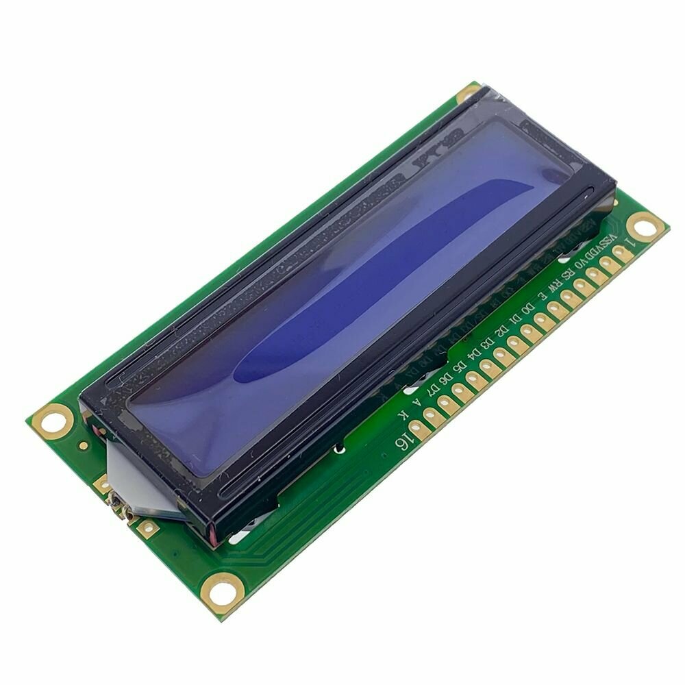 Символьный дисплей LCD 1602 (16х2) с синей подсветкой