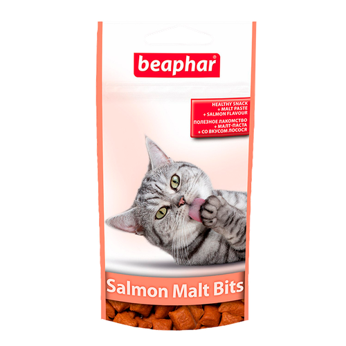 Beaphar Malt-Bits подушечки для кошек с мальт-пастой со вкусом лосося, 75 шт, BEAPHAR