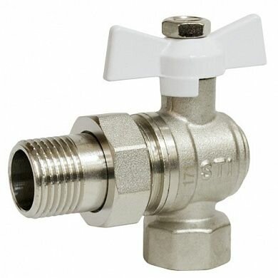 фото Кран шаровой угловой со сгоном вн-нр 1/2" бабочка STI ТТ000014628