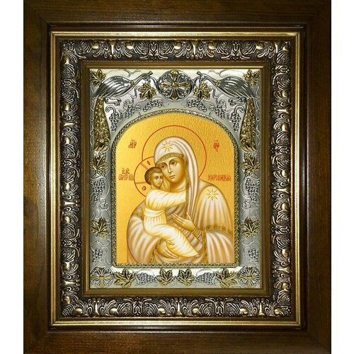 Икона Жировицкая икона Божией Матери, в деревяном киоте жировицкая икона божией матери на холсте