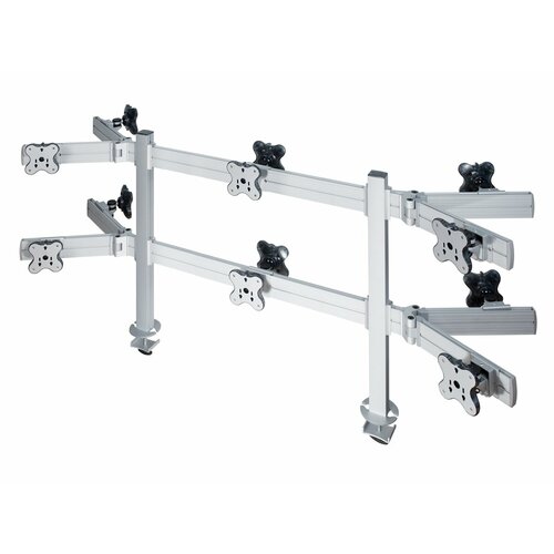 ErgoFount TBBS-1200WG- Настольное крепление «спина-к-спине» для 12 мониторов диагональю до 24' (2х3), струбцина типа G, макс. нагрузка 144 кг