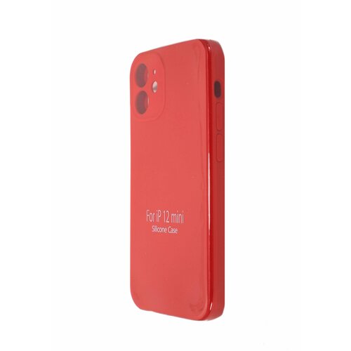 Чехол-накладка для iPhone 12 Mini VEGLAS SILICONE CASE NL Защита камеры красная (14)