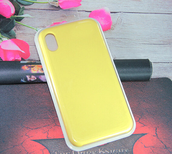 Чехол-накладка для iPhone X/XS VEGLAS SILICONE CASE NL желтый (4)
