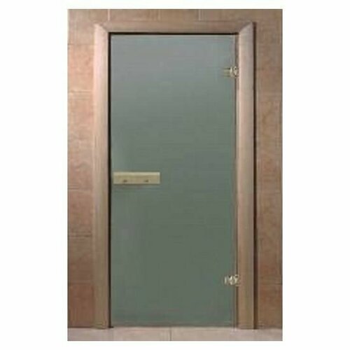Дверь Doorwood Сатин 1900х700 мм стекло 6 мм 2 петли, хвоя дверь липа с 2 мя стеклами коробка осина 1900х700