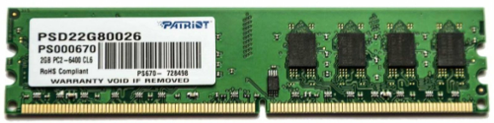 Оперативная память Patriot Memory DDR2 2Gb 800MHz (PSD22G80026)