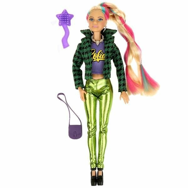 Кукла в зеленом жакете и блестящих брюках, София Карапуз 66001-C40-S-BB