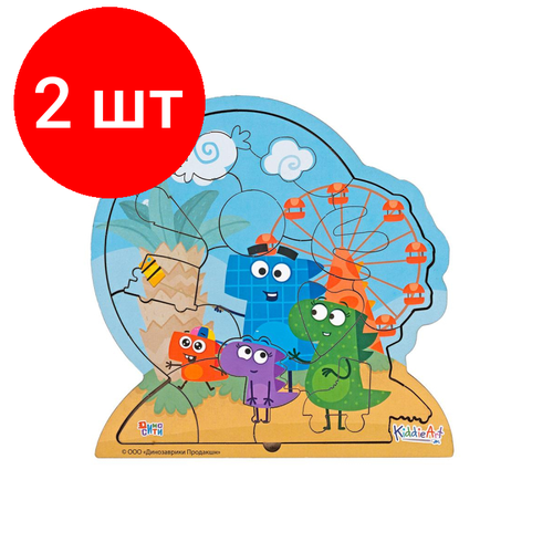 фигурный деревянный пазл kiddieart морской конек 181 дет w21005 Комплект 2 штук, Пазл -головоломка дерев. ДиноСити Семейка Завров в ДиноЛэнд 18дет ПЗ00013