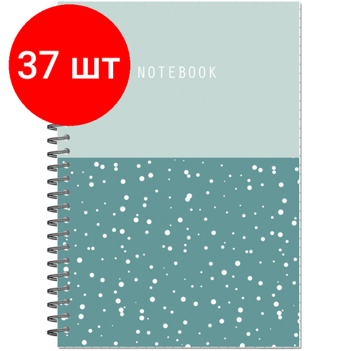 Комплект 37 штук, Бизнес-тетрадь Flakes blue обложка УФ лак, спираль, А5, 48л, клетка комплект 28 штук бизнес тетрадь flakes blue обложка уф лак спираль а5 48л клетка