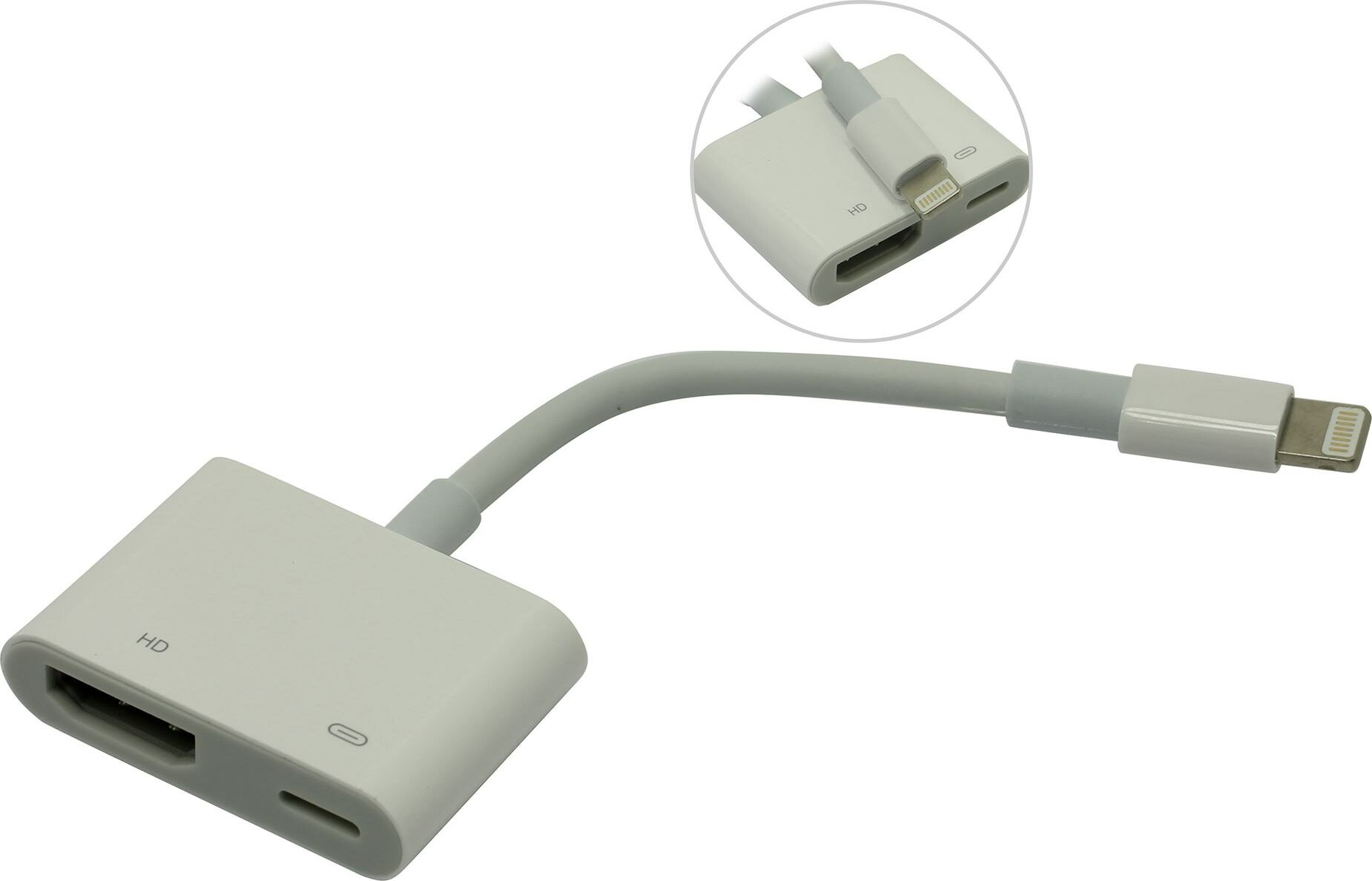 Кабель-переходник «B&P» Lightning --> HDMI (F) + Lightning