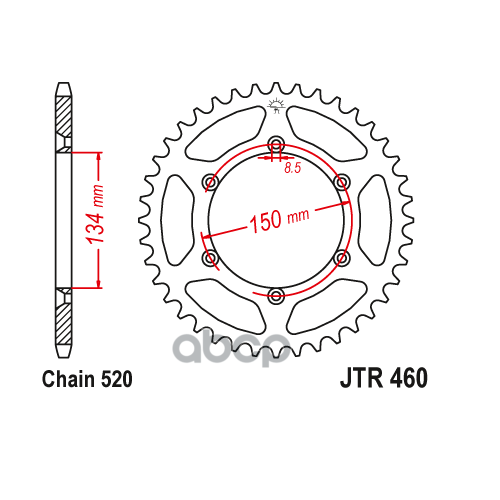 Звезда Мотоциклетная Jt Jtr460.50sc Самоочищающаяся JT Sprockets арт. JTR46050SC
