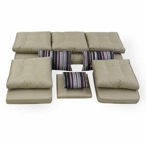 Комплект сменных подушек и сидений для уличного комплекта обеденной мебели Палермо от Malacca бежевый