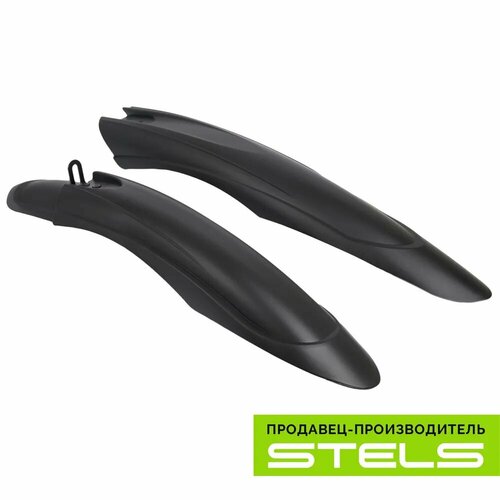 фото Крылья для велосипеда 24"-26" xh-b153 пластиковые чёрные, в индивидуальной упаковке new stels