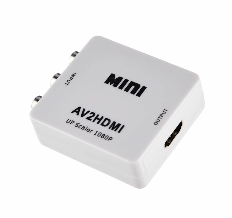 Адаптер MINI, 2AV на HDMI, универсальный адаптер конвертер 1080p, белый