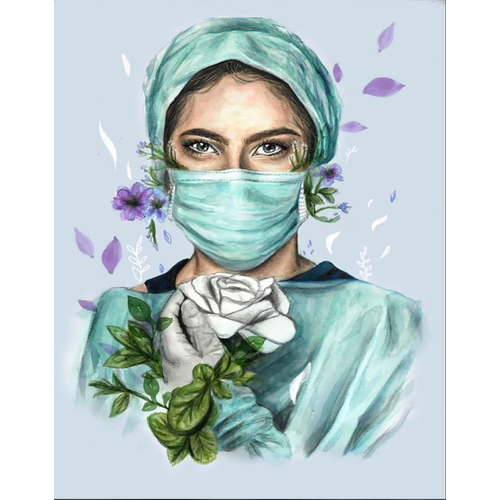 Картина по номерам Врач с розой 40х50 см АртТойс картина по номерам врач анестезиолог 40х50 см