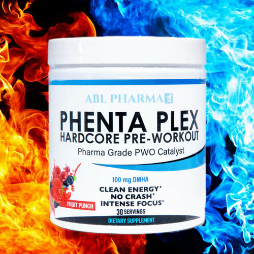 фото Предтренировочный комплекс abl pharma phenta plex hardcore pre-workout, фруктовый пунш, 30 порций