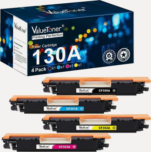 Изображение товара Комплект картриджей HP CF350A / CF351A / CF353A / CF352A (130A) (4 шт.) совместимый c чипом