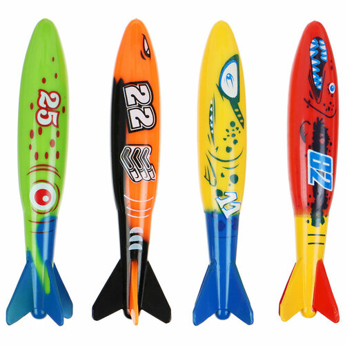 фото Набор для ныряния «рыбки», 4 предмета, цвет микс (комплект из 4 шт) на волне