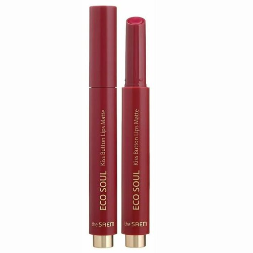 Помада для губ матовая The Saem Eco Soul Kiss Button Lips Matte 04 Fusia Red