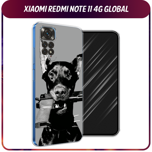 Силиконовый чехол на Xiaomi Redmi Note 11 4G Global/Redmi Note 11S / Редми Ноут 11 Global/11S Доберман чехол силиконовый для xiaomi redmi note 11 4g global redmi note 11s 4g ультратонкий прозрачный