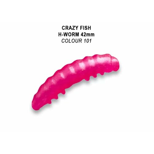 Силиконовая приманка мягкая съедобная Crazy Fish MF H-Worm 1.65 42 мм 64-42-101-7-EF 10 шт.