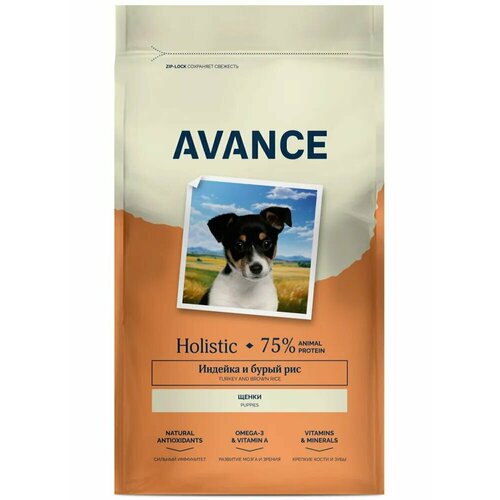 Сухой корм для щенков Avance Puppy с индейкой и бурым рисом
