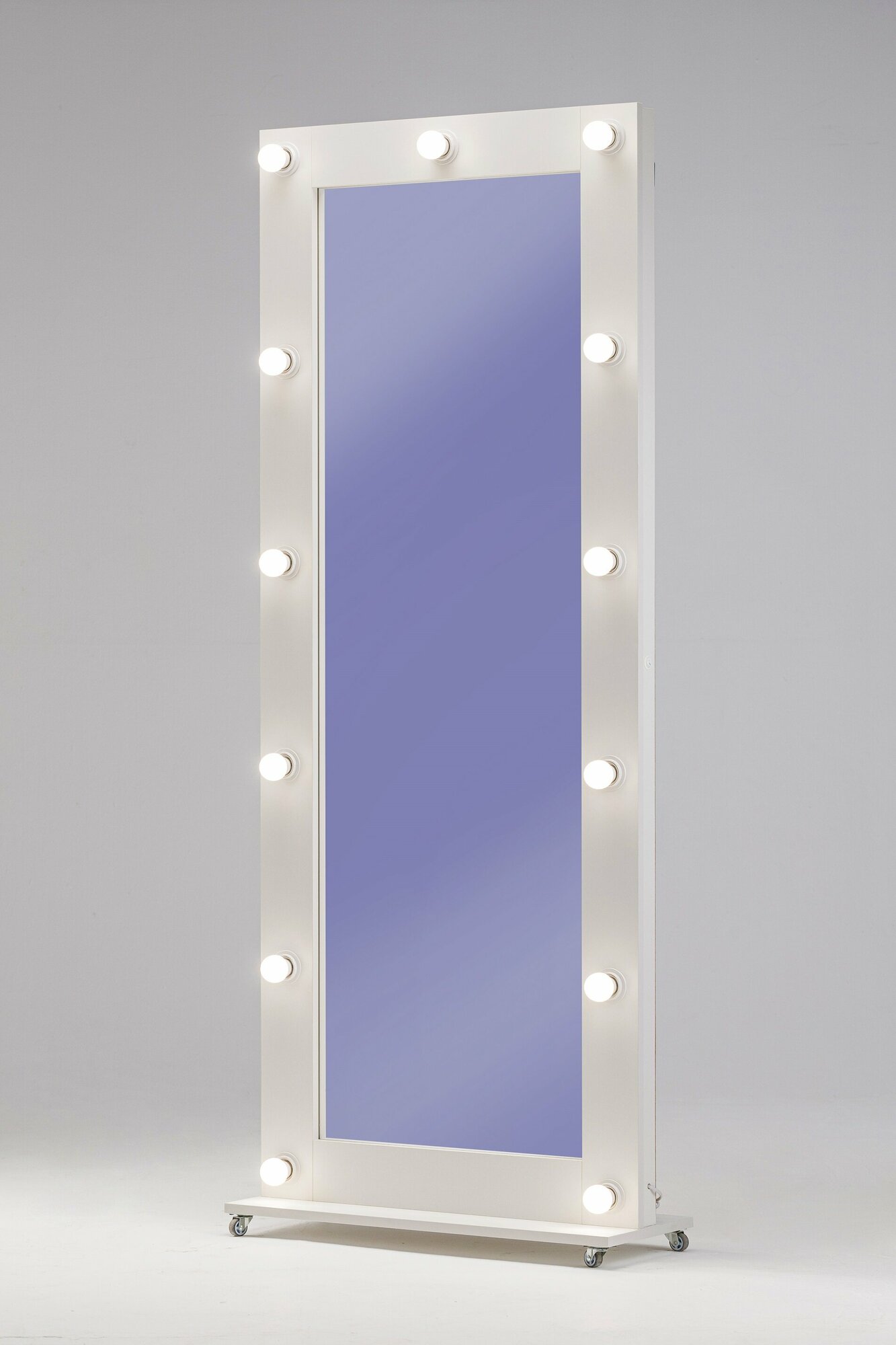 фото Гримерное зеркало 70 см х 185 см на подставке с колесами, черный