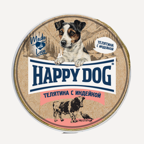 Изображение товара Happy Dog Natur Line паштет для взрослых собак с чувствительным пищеварением с телятиной и индейкой - 125 гр х 10 шт