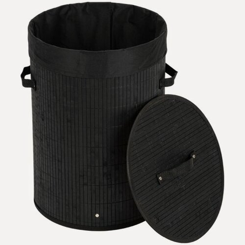 Изображение товара Корзина для белья Рыжий Кот BLB-01-B бамбук, 34,5х50 см, черный