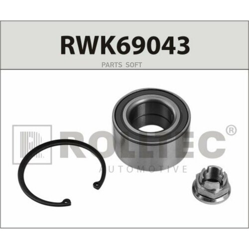 ROLLTEC RWK69043 Подшипник ступицы передний (с ABS) 42x77x39 RENAULT CLIO III (2005-2012)/ MEGANE II (2003-2009)/ SCENIC II (2003-2009)/ TWINGO II (2007- )