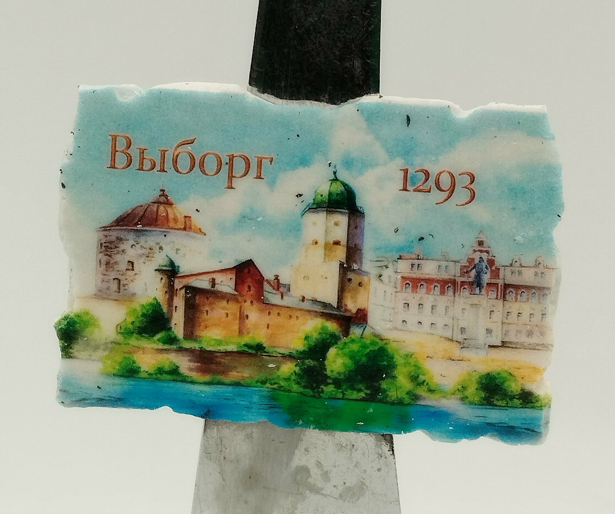 Магнит на искусственном камне "Выборг", коллаж, лето — фото 1